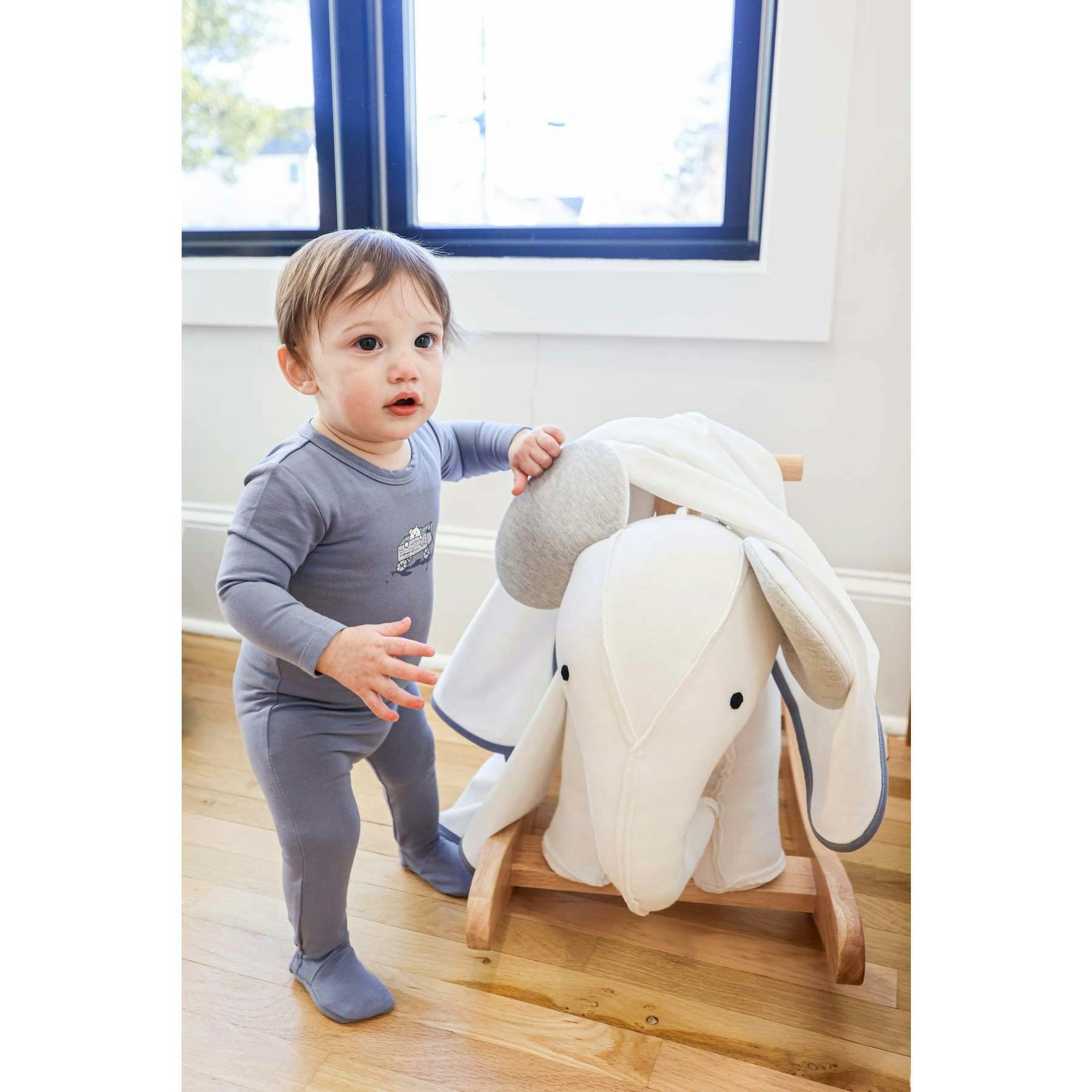 Teddy Wagon Footie and Beanie Set