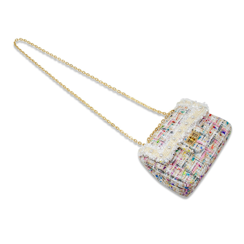 Classic Tweed Pearl Handbag
