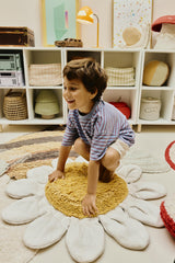 Floor Cushion White Daisy