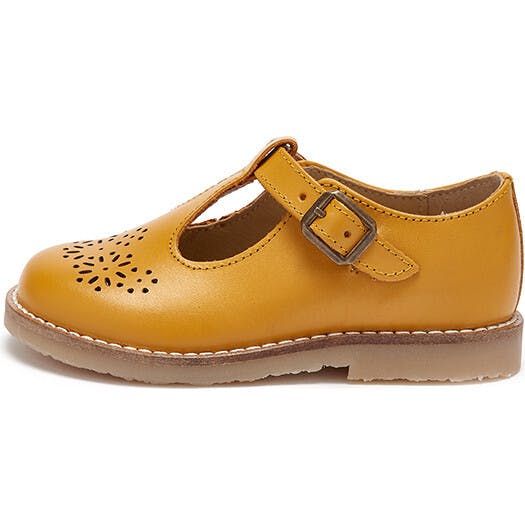 Blossom Leather T-Bar Shoe, Yellow