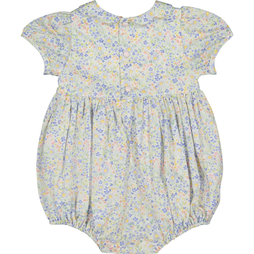 Ondine Blue Floral Short Sleeve Bubble Romper