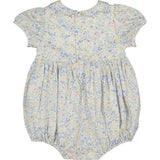 Ondine Floral Blue Short Sleeve Bubble Romper