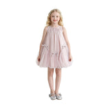 Pink Marielle Layered Bow Tulle Dress