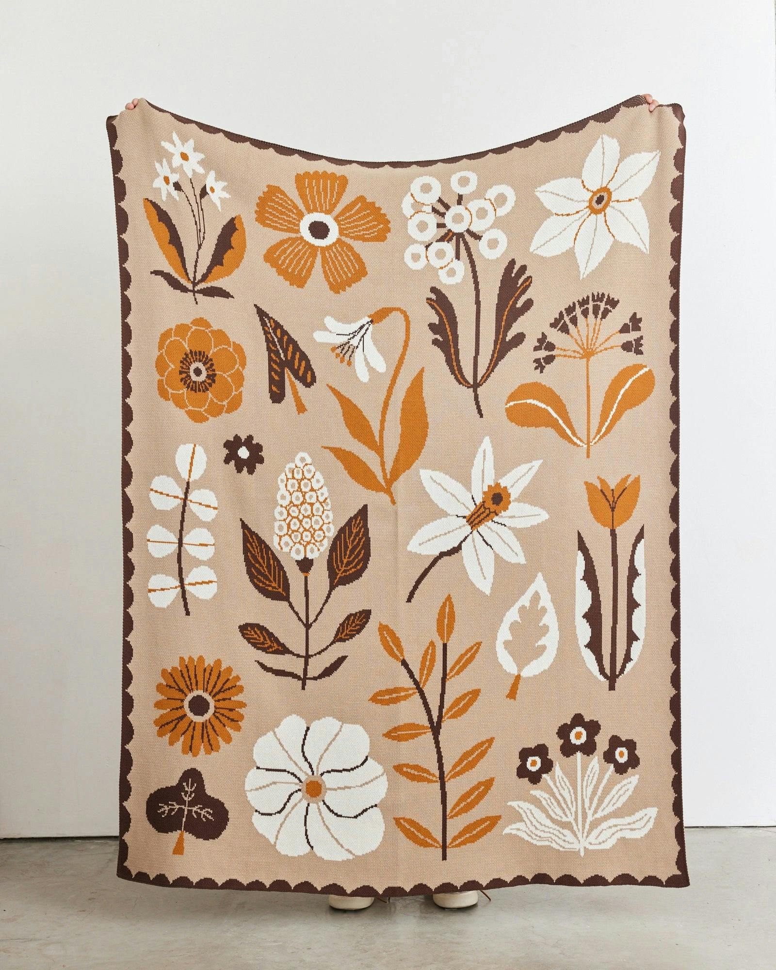Petals Knit Throw Blanket