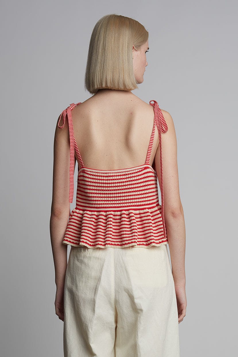 MALI STRIPE CAMI | IVORY + ROSSO STRIPE