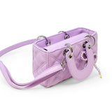 Quilted Rectangle Bow Charm Handbag