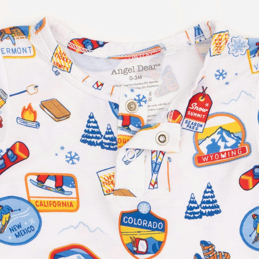 Vintage Ski Patches - Henley Bodysuit