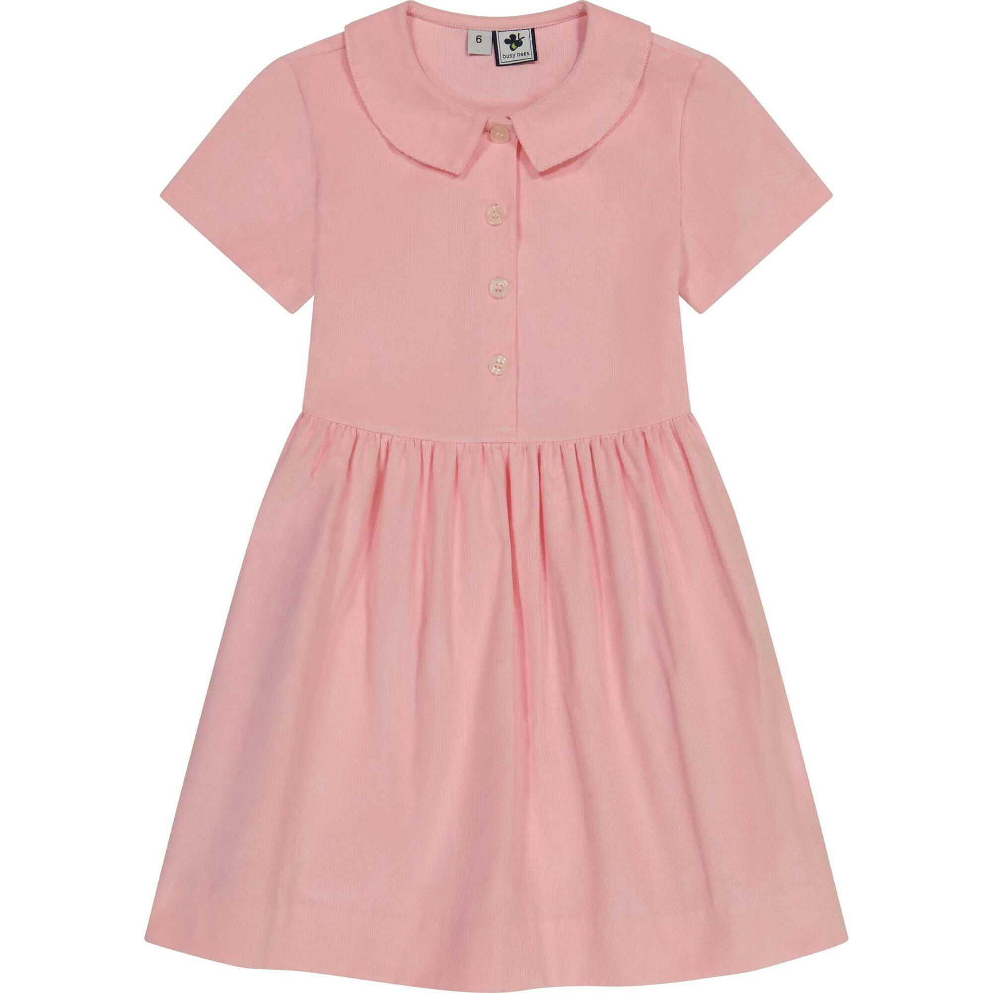Charlotte Girls Point Collar Corduroy Dress, Pink