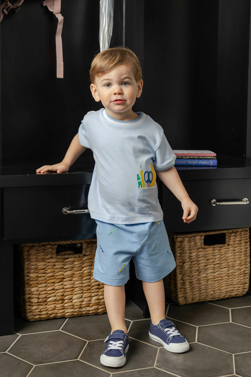 Knit Short Set with School Supplies