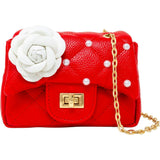 Classic Quilted Flower Pearl Handbag
