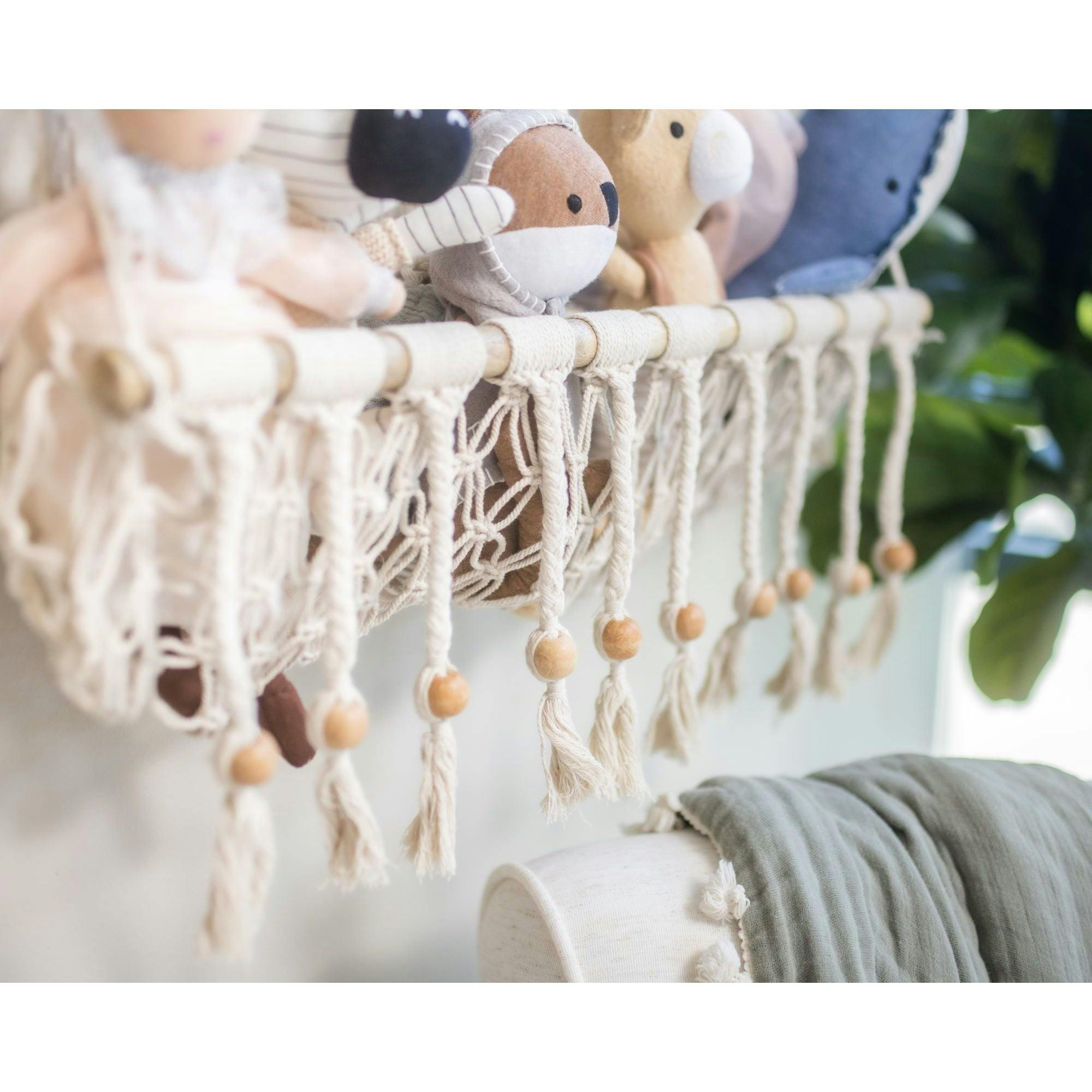 Willow Hanging Macrame Basket Storage
