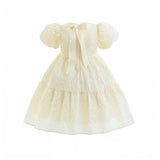 Cream Pearl Lined Empire Dress