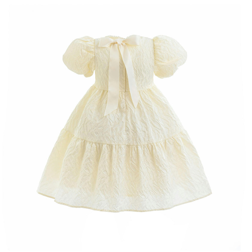 Cream Pearl Lined Empire Dress