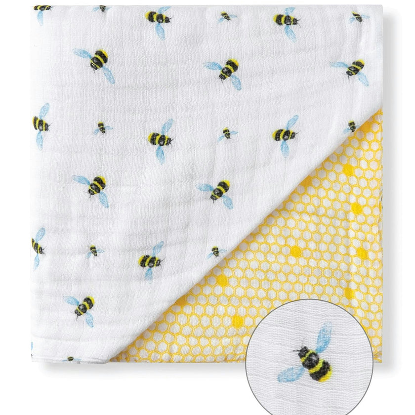Organic Muslin Four-Layer Reversible Snug Blanket