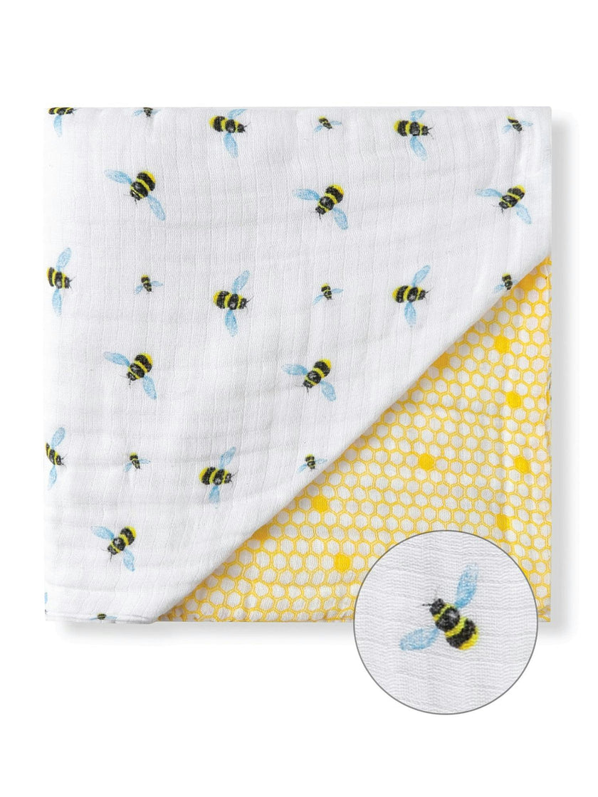 Organic Muslin Four-Layer Reversible Snug Blanket
