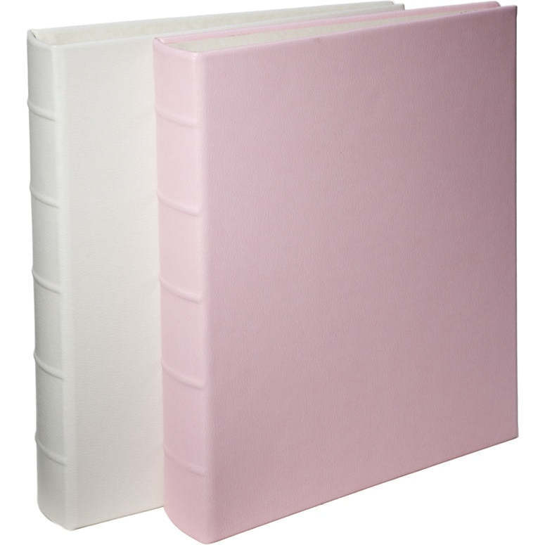 Large Clear Pocket Pebble Grain Leather Photo Album