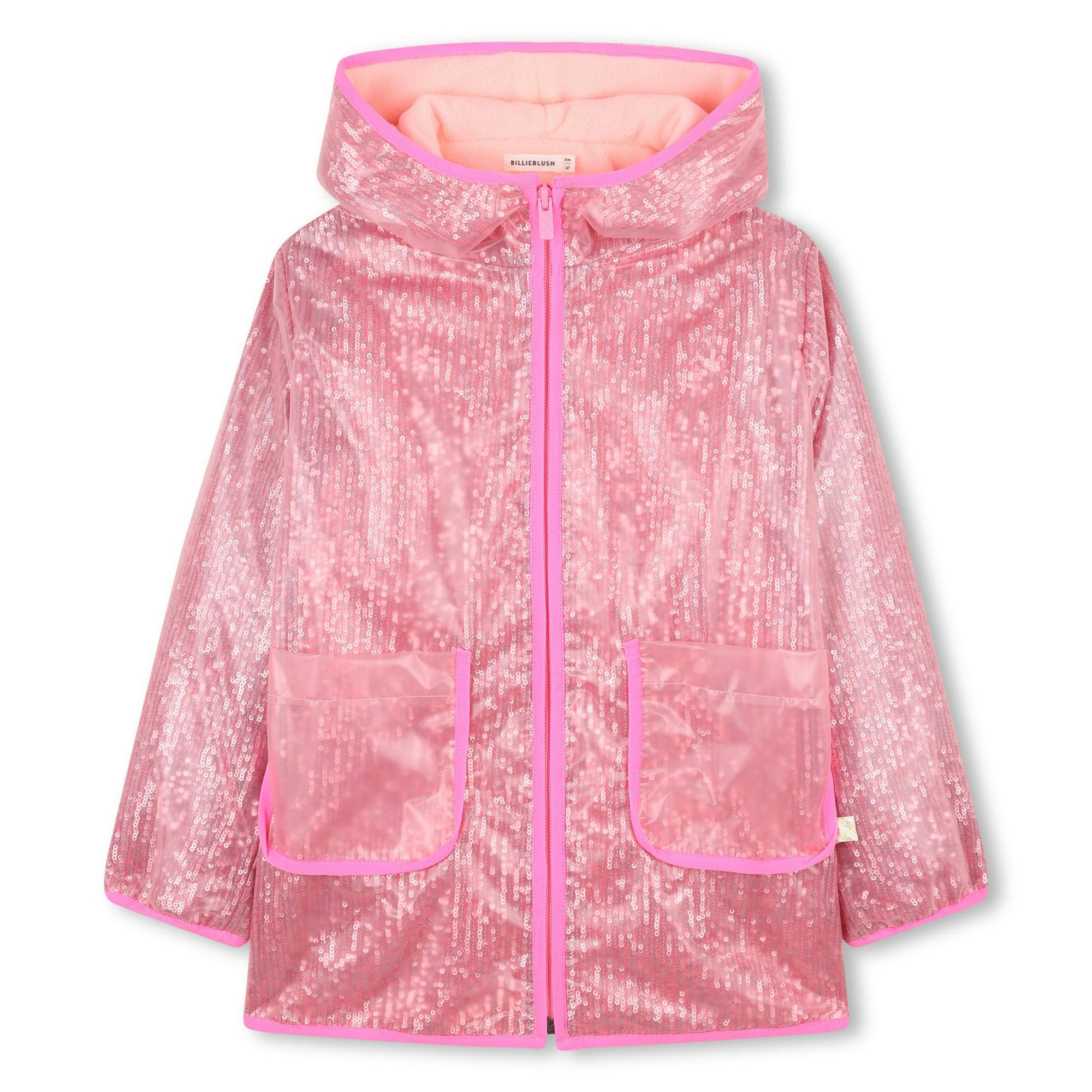 Transparent waxed jacket decorated with sequins