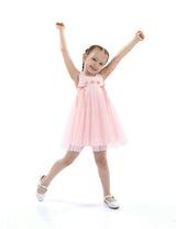Peach Blush Rose Ribbon Dress