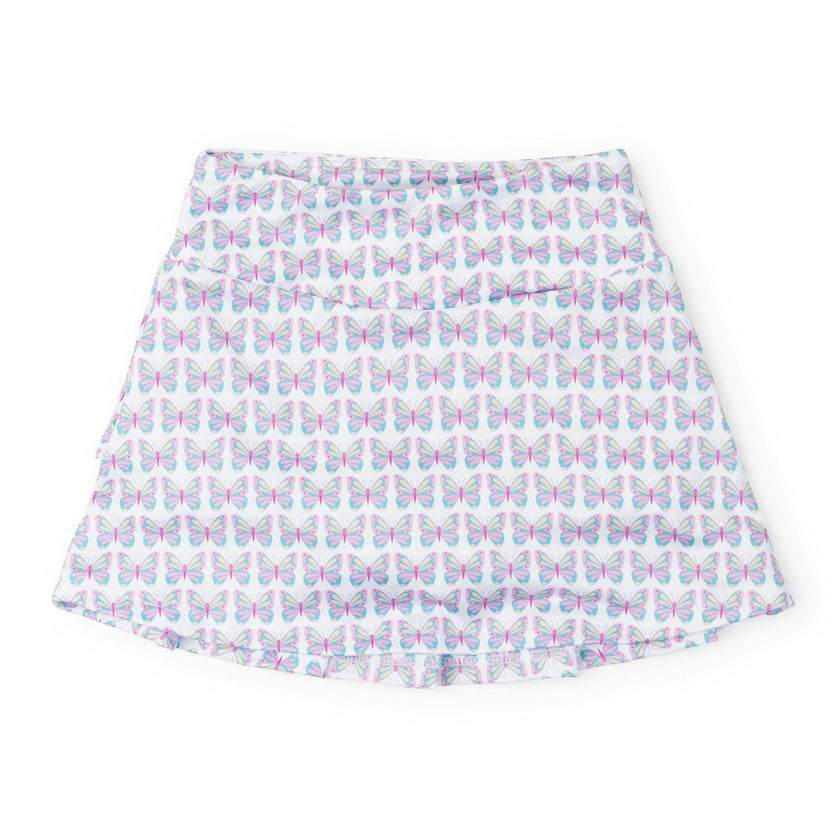 Margot Girls' Performance Skirt by LH Sport - Peace Love Butterflies Pink Multi