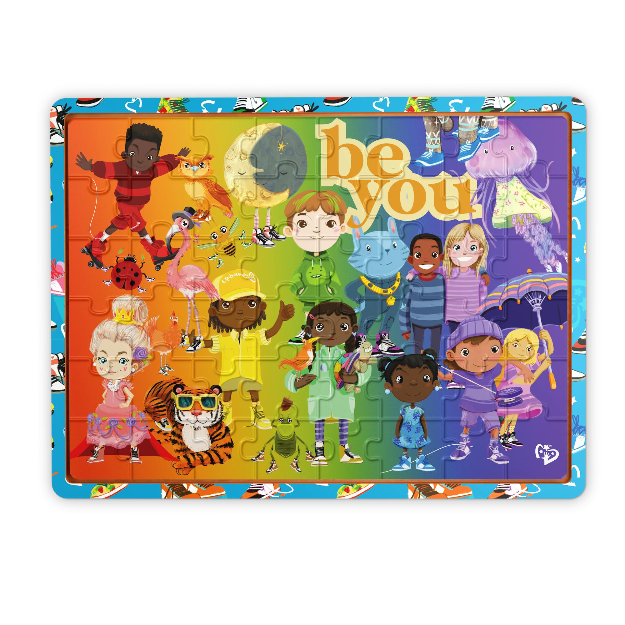 Be You Rainbow Kicks Puzzle 48-Piece FSC® Wooden Tray Puzzle