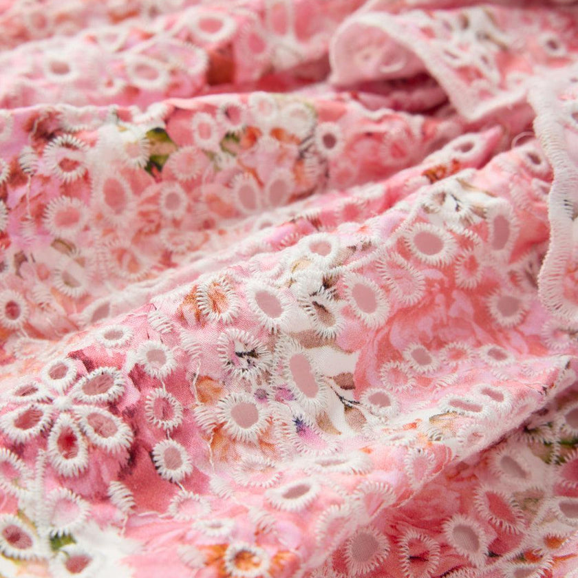 Julietta Cotton Embroidered Mini Dress