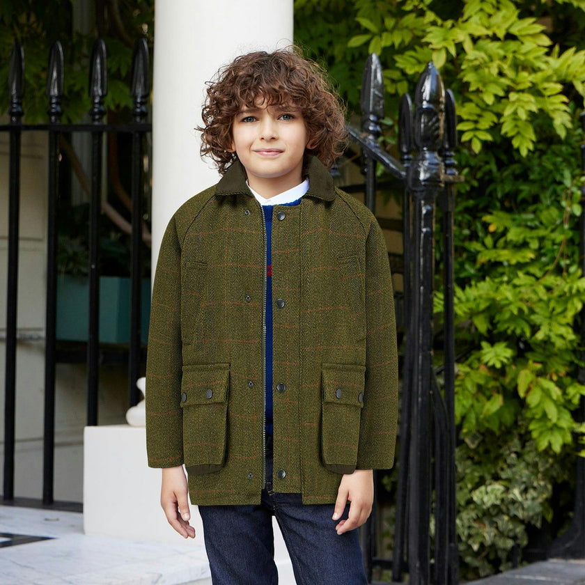 Lyall Greenbelt Tweed Coat - Olive