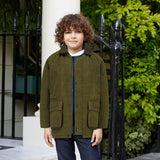 Lyall Greenbelt Tweed Coat - Olive