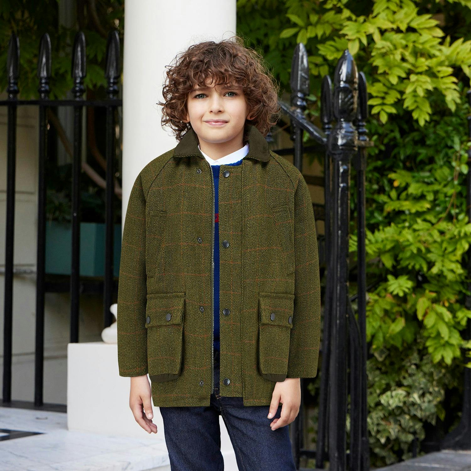 Lyall Greenbelt Tweed Coat - Olive
