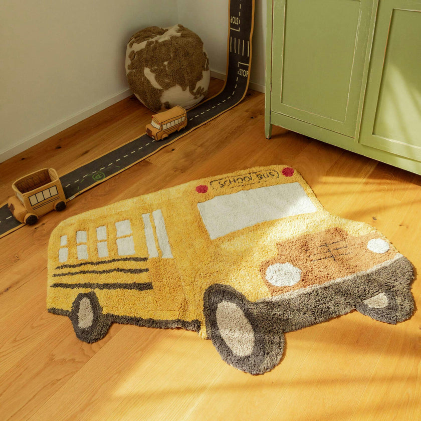 Washable Rug School Bus