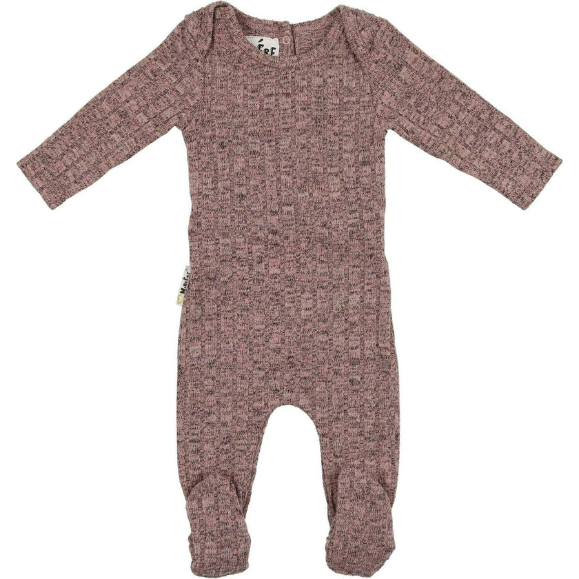 Marled Ribbed Knit Footie