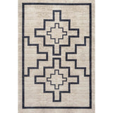 Ashkii Minimalist Medallion Machine-Washable Area Rug, White
