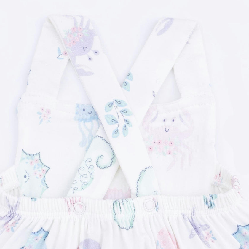 Floral Sea Creatures - Ruffle Sunsuit
