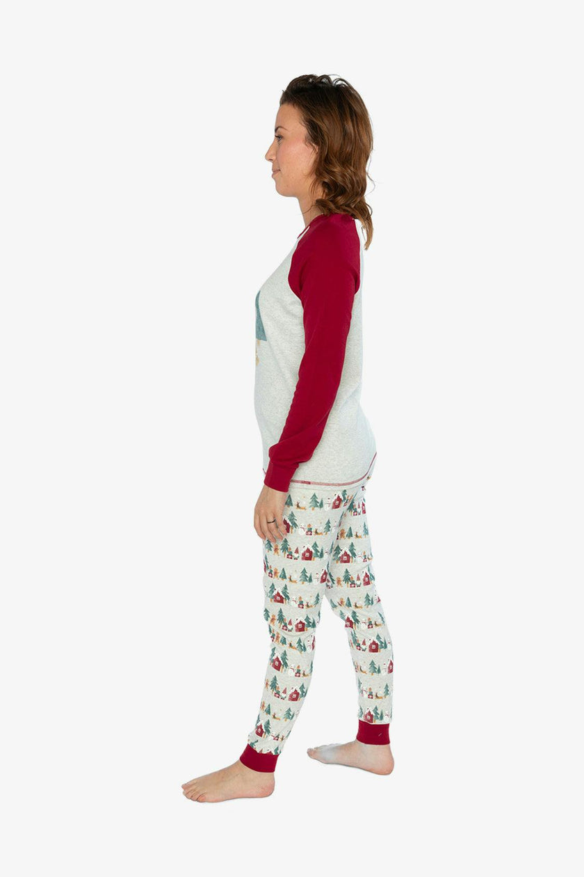 Women Two Piece Christmas Pajama Set Holiday Print