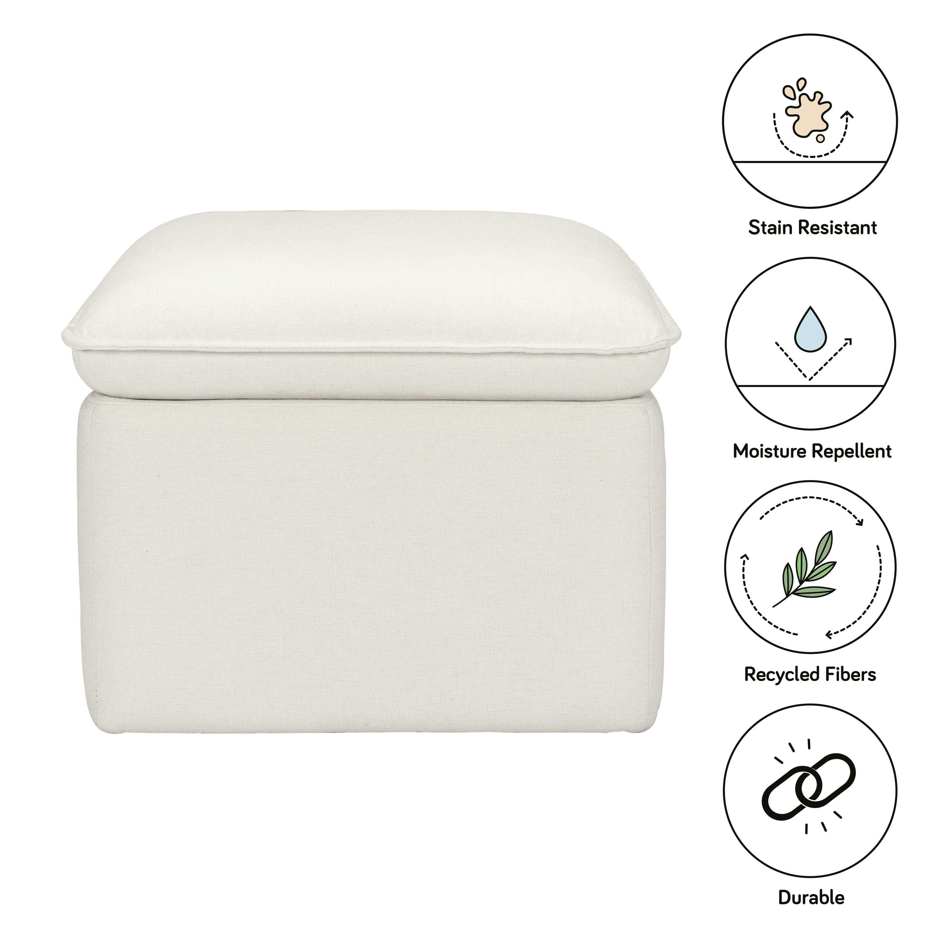 Babyletto Cali Storage Ottoman in Eco-Performance Fabric | Water Repellent & Stain Resistant