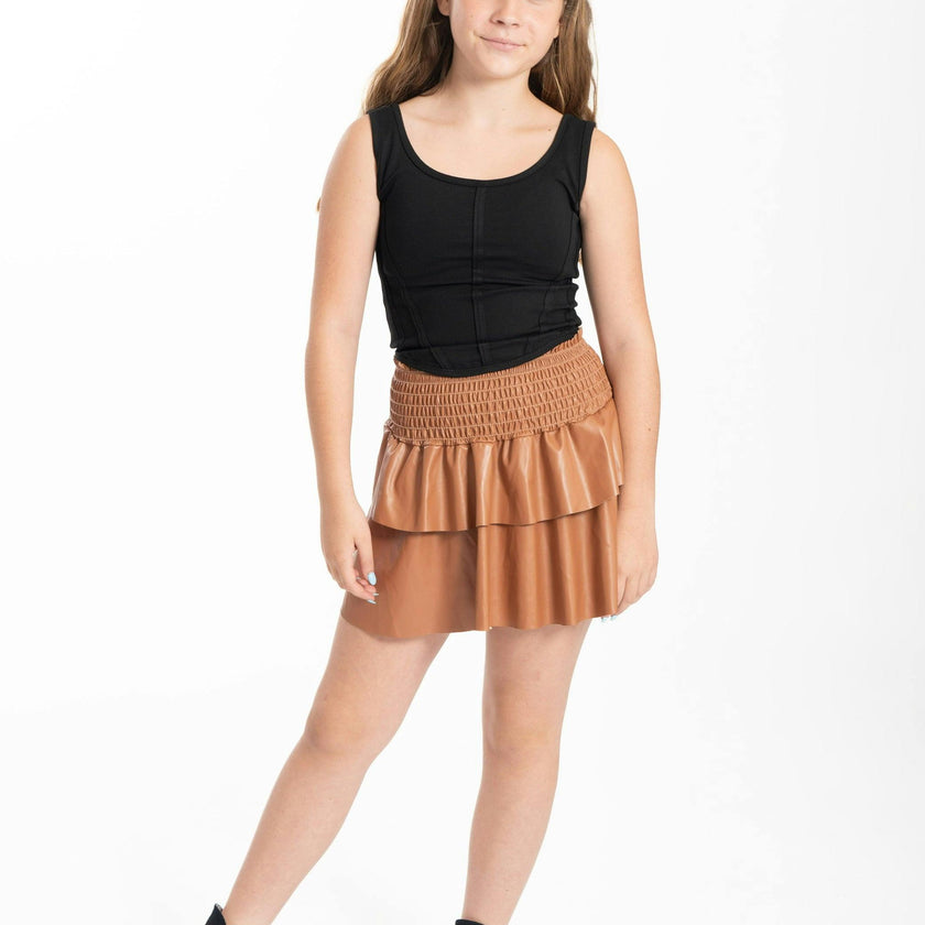 Kids Leather Julia Skirt