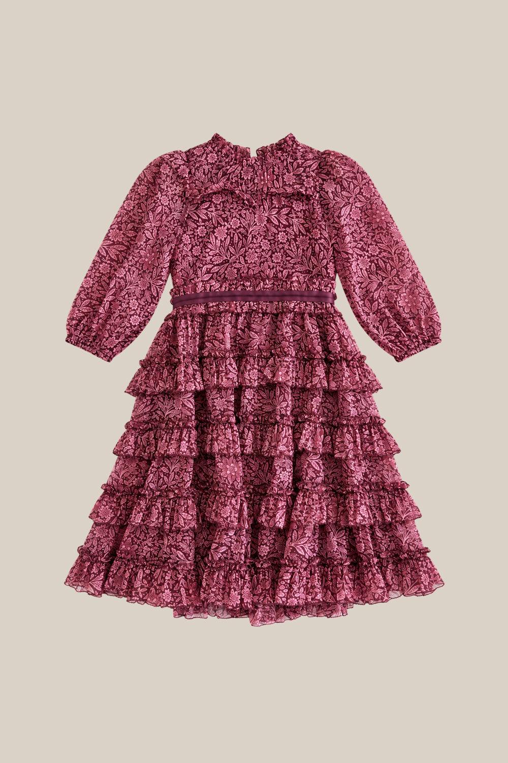 Mini Samantha Dress in Garnet Merry Ditsy