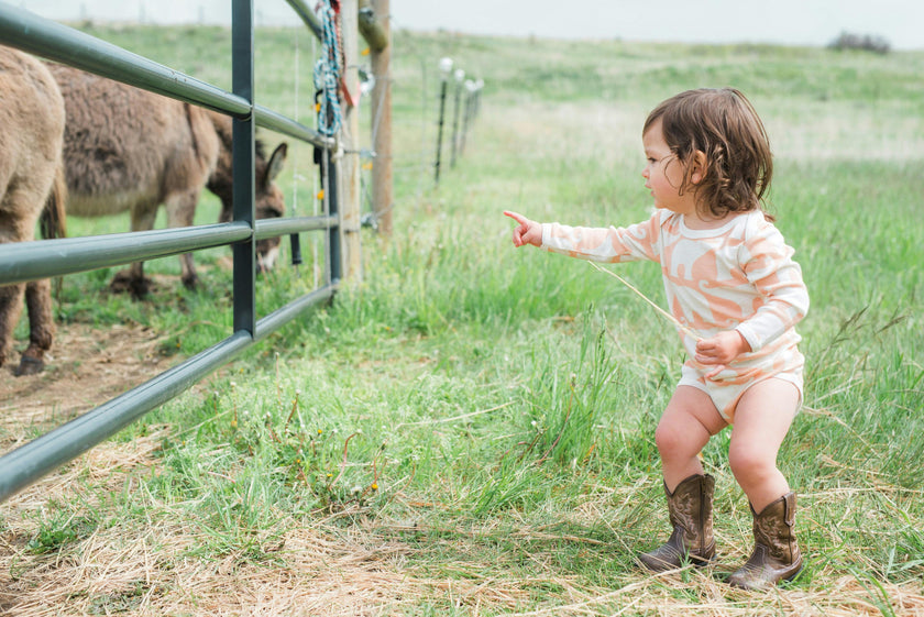 Rose Elephant Organic Long Sleeve One Piece