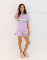 Rainbow Sequin Short Set Lavender