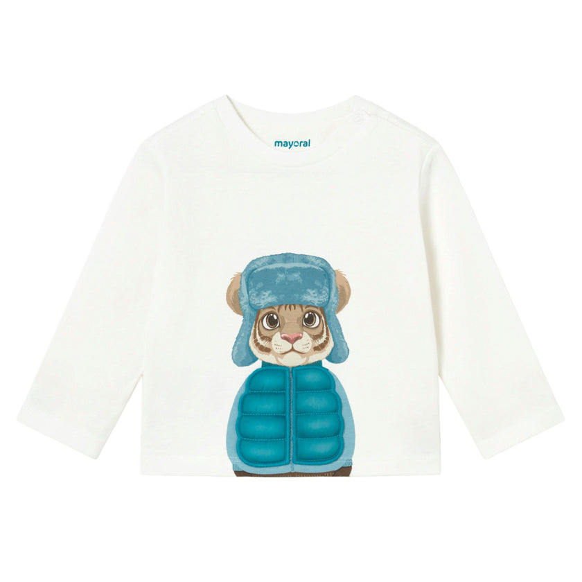White Interactive Tiger T-Shirt