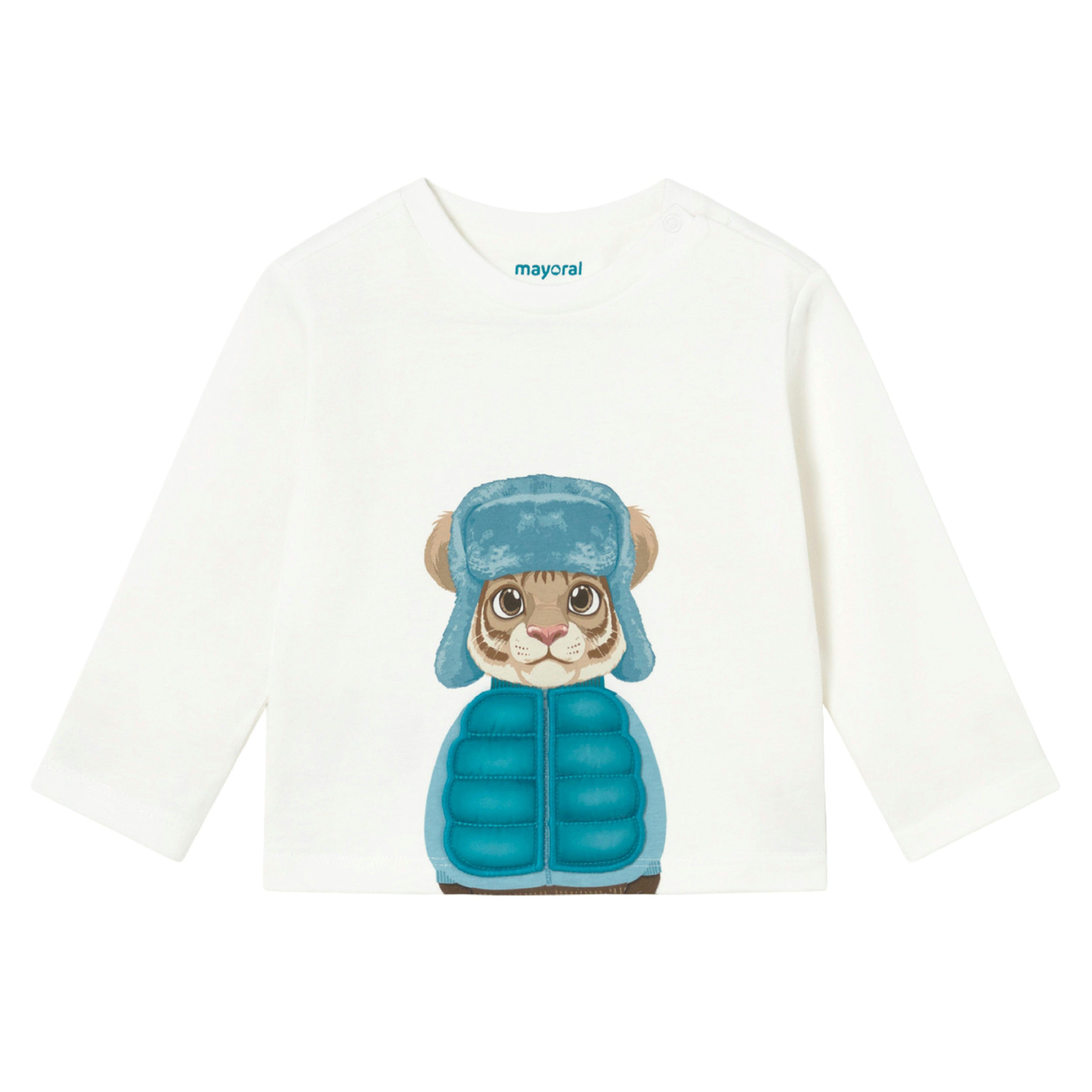 White Interactive Tiger T-Shirt