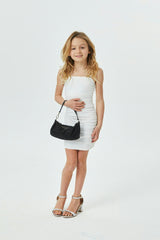Noemi White Double Mesh Dress