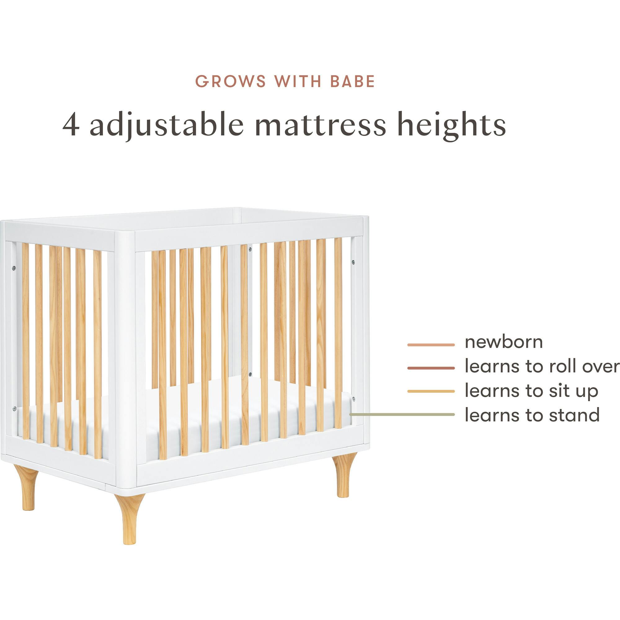 Lolly 4-in-1 Convertible Mini Crib and Twin Bed with Toddler Bed Conversion Kit