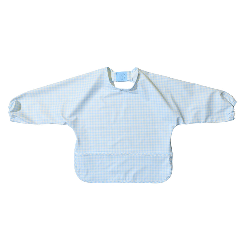 Magnetic Long Sleeve Bib - Cloud Check
