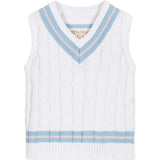 Organic V-Neck Cricket Sweater Vest, White