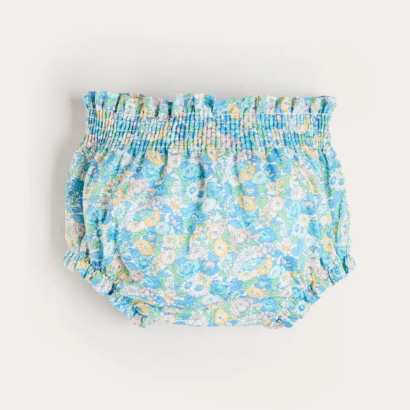 Leontyne Floral Elasticated Waist Bloomers in Blue Made with Liberty Fabric (1mth-3yrs)