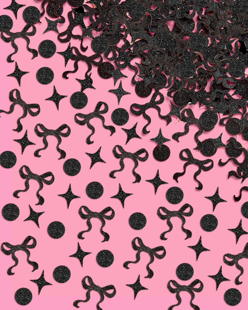Little Black Bow Confetti - 200 pc glitter confetti