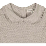 Organic Peter Pan Collar Scallop Trim Sweater Dress, Beige