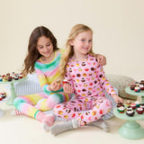 Kids Bamboo PJ Set - Pink Cupcakes