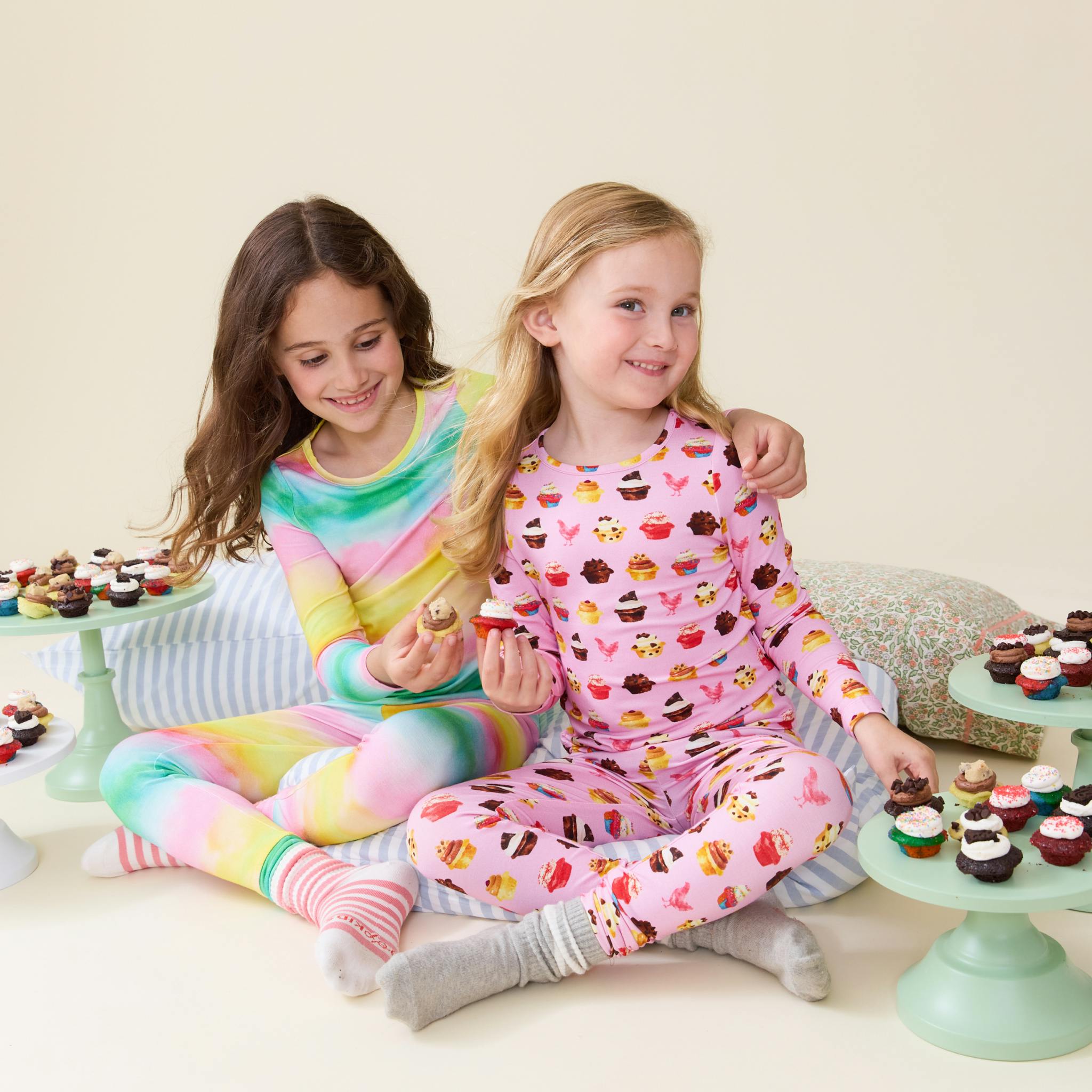 Kids Bamboo PJ Set - Pink Cupcakes