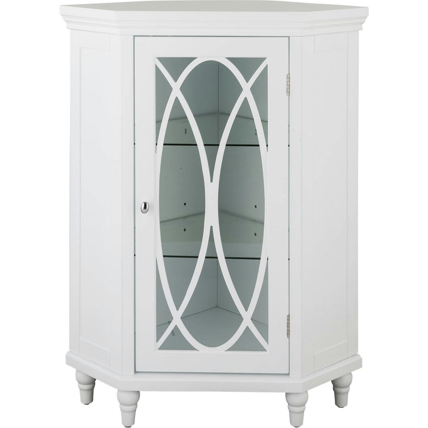 Florence Corner Wooden Floor Cabinet with Adjustable Shelves